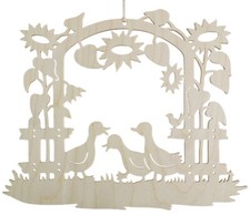 Fensterbild Entenfamilie Erzgebirge Taulin