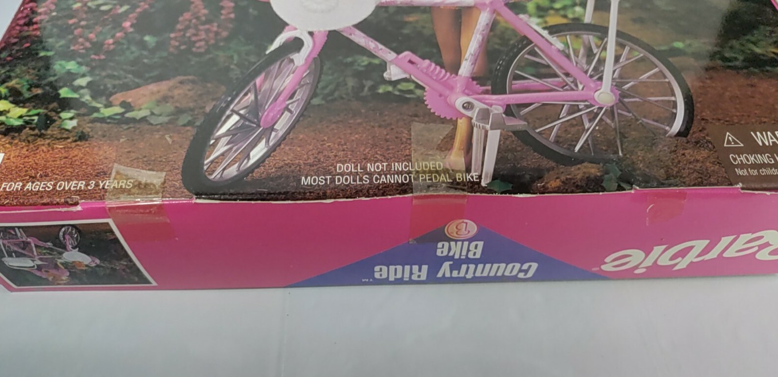 NIB Barbie Country Ride Bike Bicycle and Accessories 1996 Mattel #67560