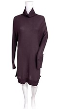 Ann Taylor Sweater Dress Women Mediun Plum Funnel Neck Long Sleeve Tunic