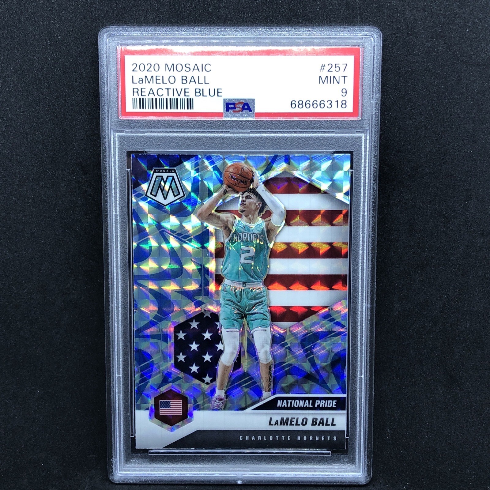 2020 Mosaic National Pride Reactive Blue Prizm Lamelo Ball PSA 9 MINT Rookie RC