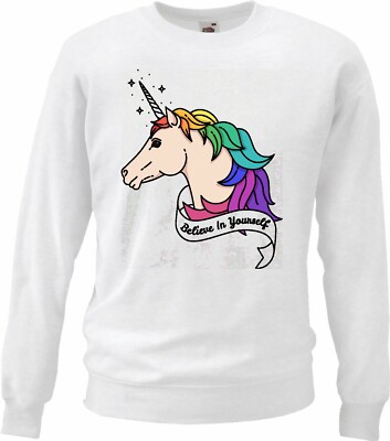 Sweatshirt BELIVE IN YOURSELF EINHORN - UNICORN - FABELWESEN - REGENBOGEN -