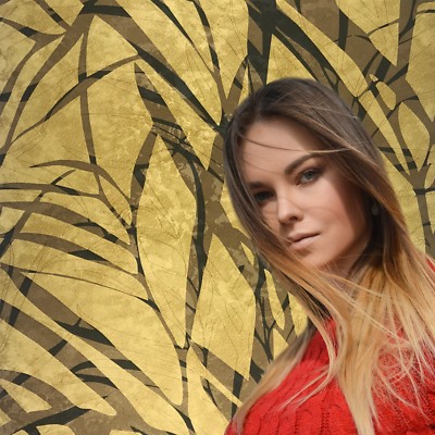 Portofino abstract art design Wallpaper gold bronze black metallic modern rolls 