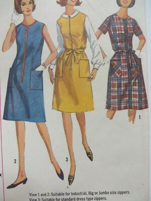 Vintage 1960's Simplicity 6095 A-LINE DRESS w PATCH POCKETS Sewing Pattern  Women | eBay