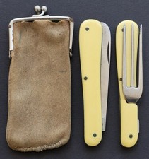 SUPERBE ancien COUVERT DE VOYAGE PLIANT signé ED. WÜSTHOF SOLINGEN avec son étui