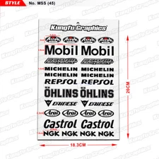 Motorbike Sponsor Vinyl Sticker Decal Kit Car Scooter ATV Quad Laptop F1 Black