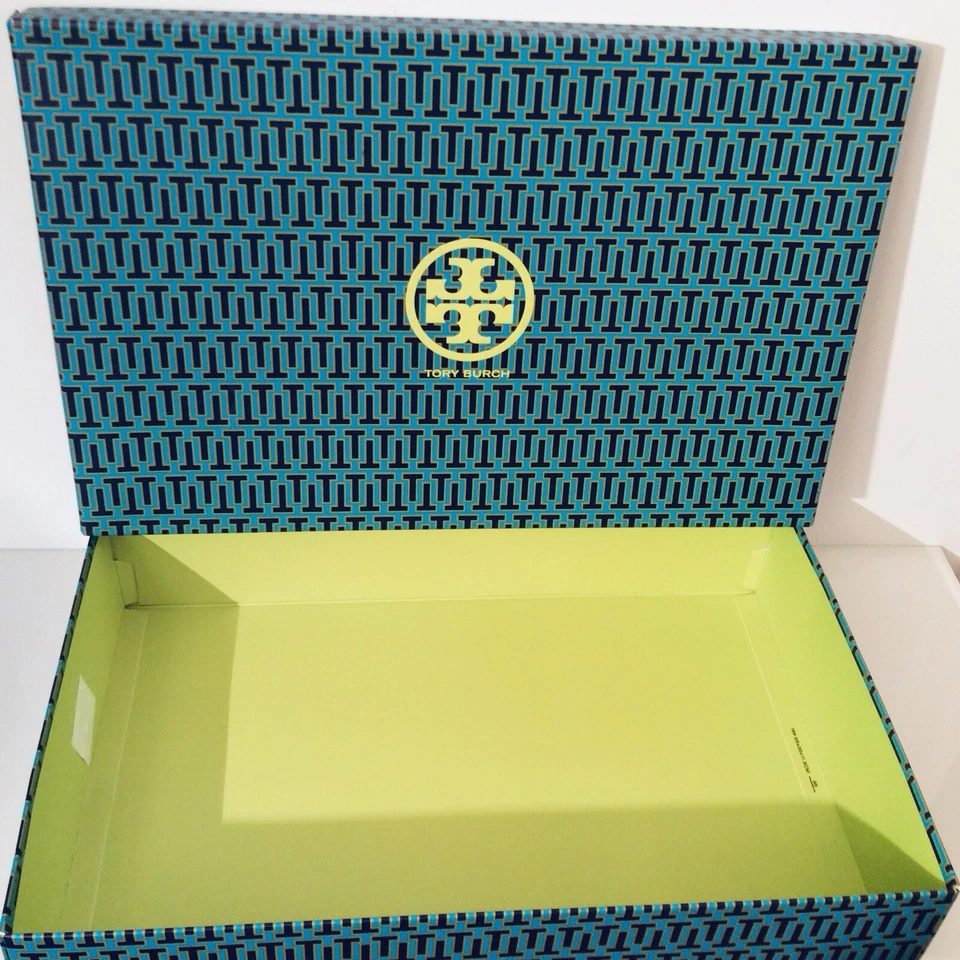 Новый Tory Burch T логотип длинный подарочная коробка зеленый темно-синий 22 «x 14» x 4,5» - Изображение 3 из 4