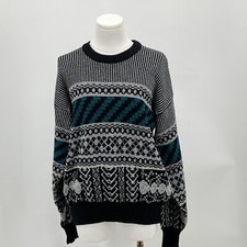 Expressions 80's vintage, black and gray abstract design unisex sweater size M