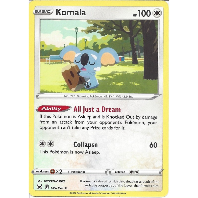 149/196 Komala : Uncommon Card : Pokemon Trading Card Game : SWSH-11 Lost Origin