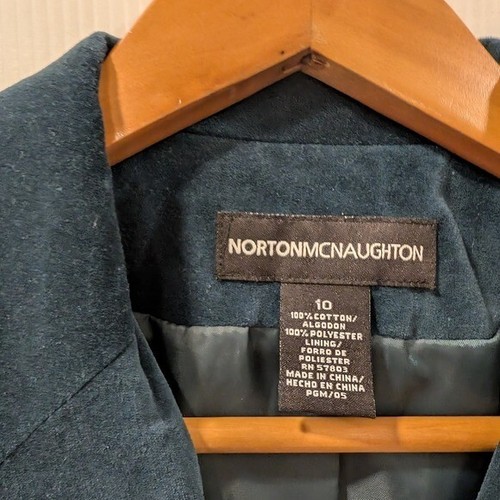 NORTON MCNAUGHTON Velvet Blazer and Skirt Set - Dark Teal professional workwear - Picture 3 of 12