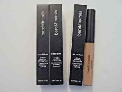 Lot of 3 ~ BareMinerals ~ Original Liquid Mineral Concealer ~ LIGHT MEDIUM 2.5N