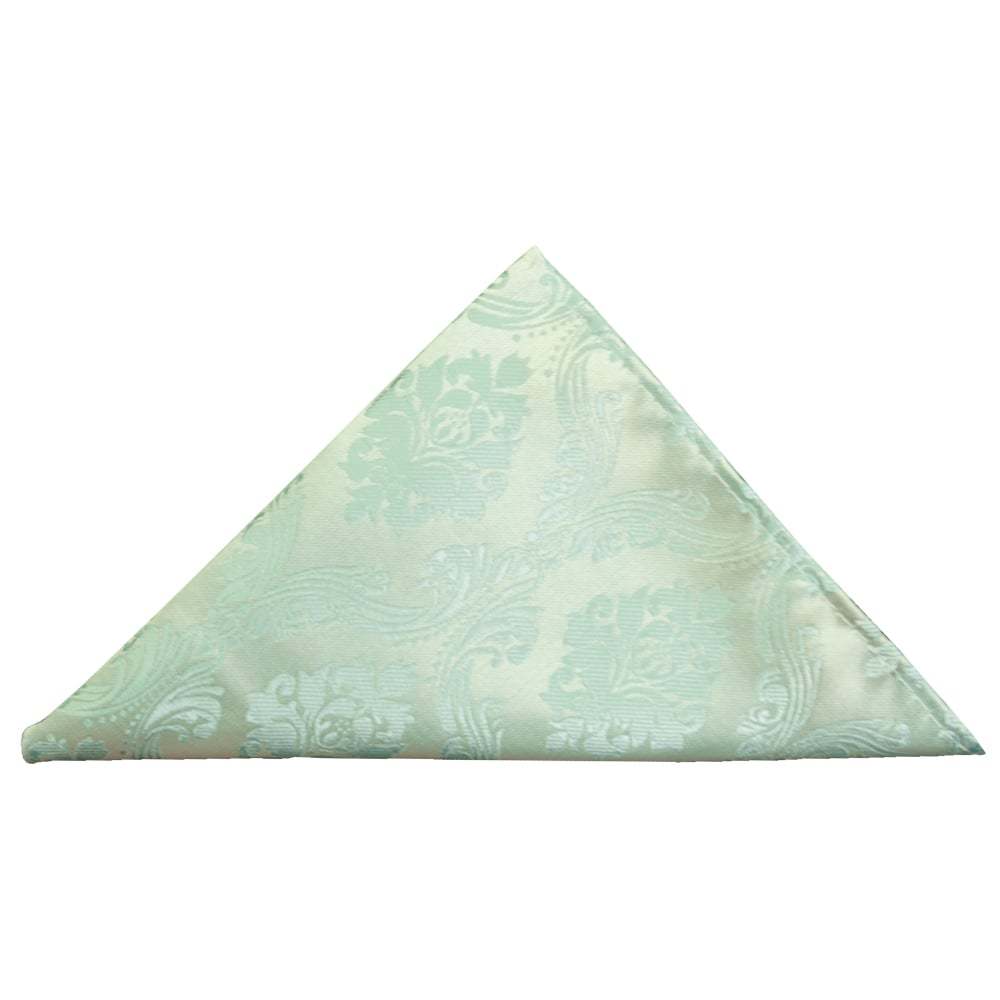 Mint Green Paisley Pocket Square Pocket Handkerchief Hanky Hankies