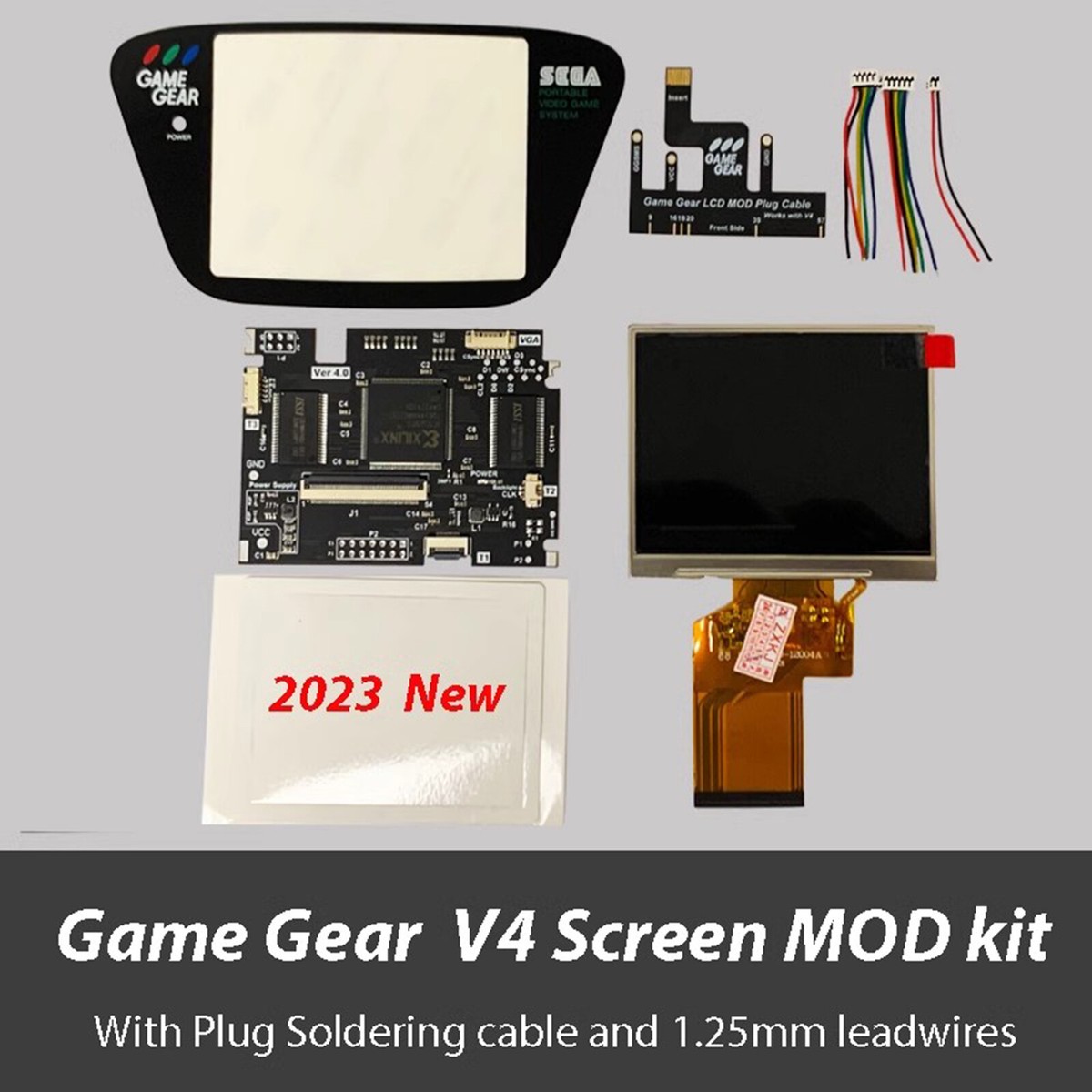 LCD将棋ゲーム ゴールド/ブラック LCD Highlight Screen for Game Gear GG V3.1 ASIC PCB