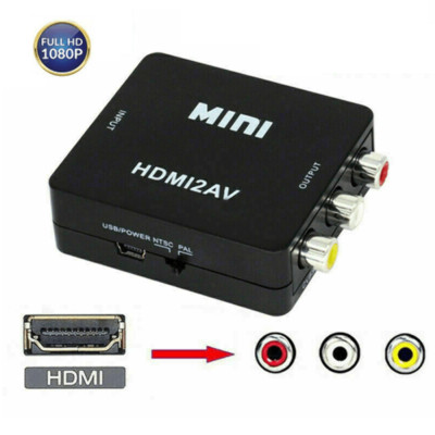 HDMI To RCA AV Adapter Converter Cable CVBS 3RCA 1080P Composite Video Audio /US