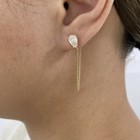1.6ct Pear Stud Earrings Yellow Gold 14K Labcreated Diamond F/VS — photo 8