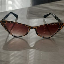 Tortoise Shell Cat Eye Women's Sunglasses Plastic Frame Brown Tinted Lenses