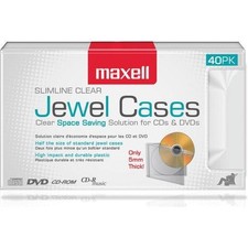 Maxell Jewel Cases Slim Line - Clear 40 Pack 190074OD