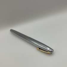 Sheaffer Sterling Silver Fountain Pen 14K Gold Inlaid Nib 585 Vintage USA Lined