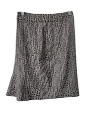 Ann Taylor A Line Skirt Size 4P Gray Black Dot Animal Print Business Casual NEW