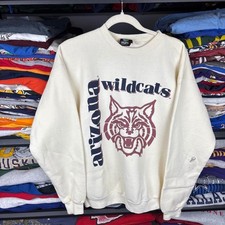 Vintage 90s Arizona Wildcats Crewneck Sweatshirt Spellout PM Sports Made USA L