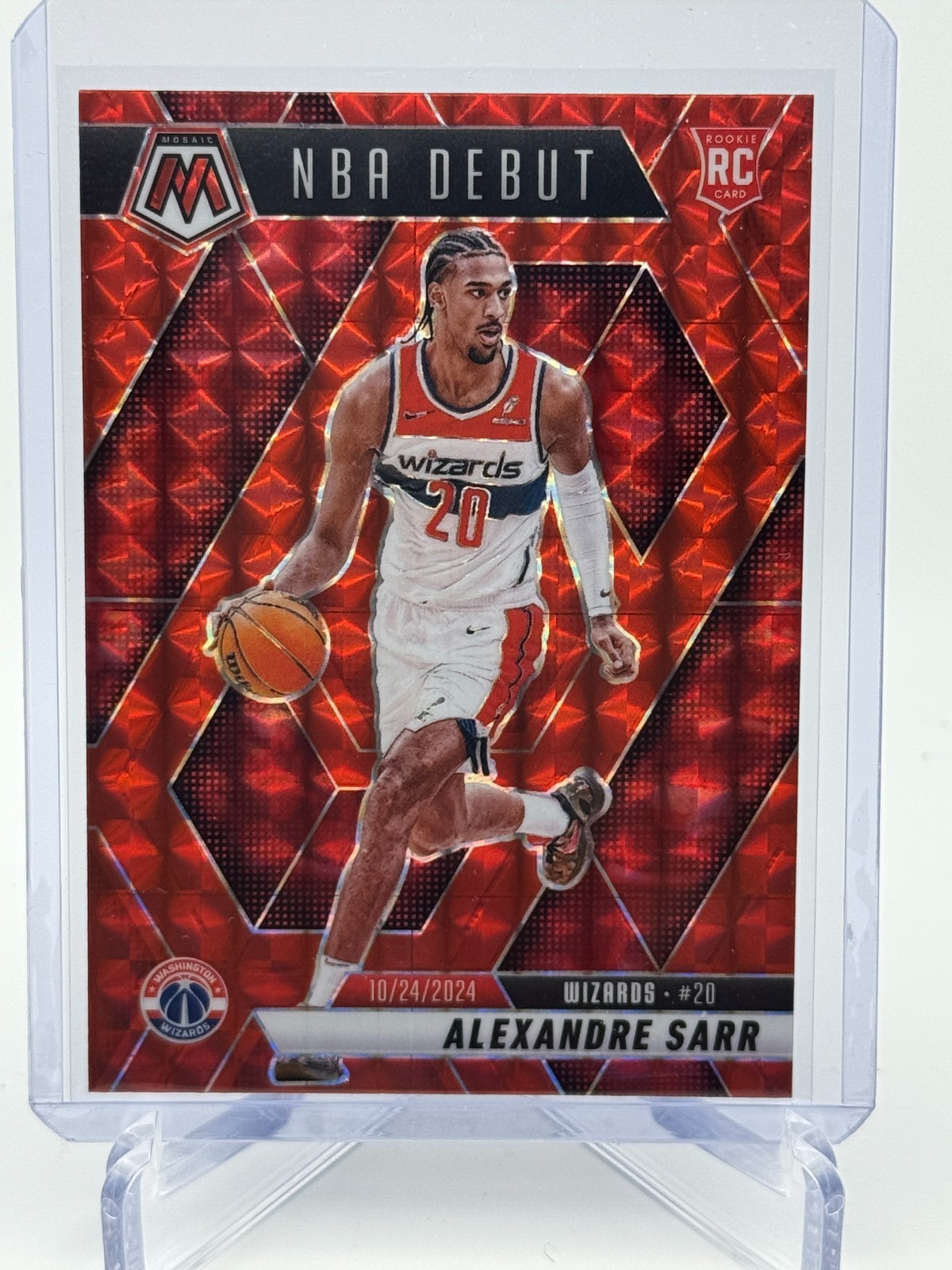2024-25 Panini Mosaic - NBA Debut Alexandre Sarr #254 Red Mosaic Prizm (RC)