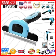 Stainless Steel Pet De-Shedding Brush for Dogs & Cats - Removes 90% Shedding Fur