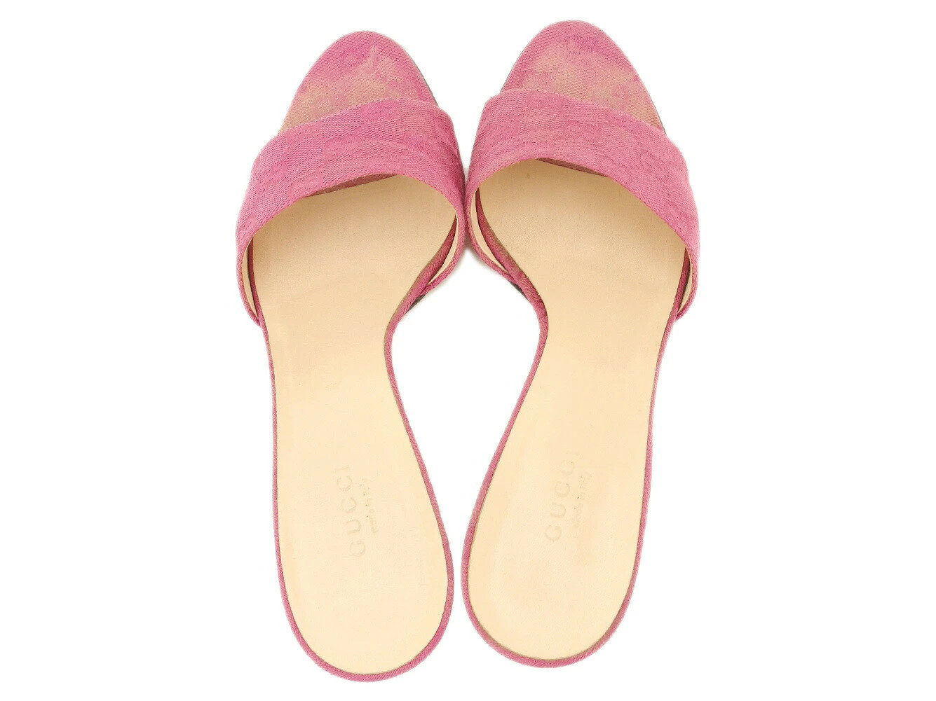 GUCCI Mule GG Canvas #37 Half C Sandals Pink Brown Men's Brand High Brand Vintag thumbnail 3