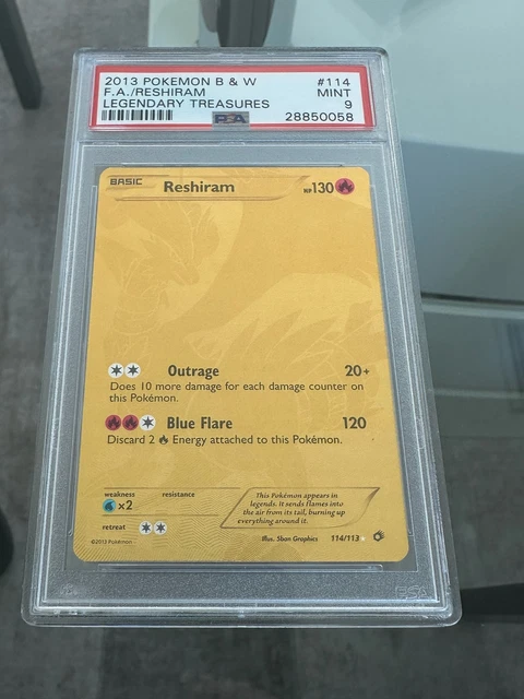 Pokemon Legendary Treasures Reshiram (114 Full Art Secret Rare) #114 PSA 9 MINT