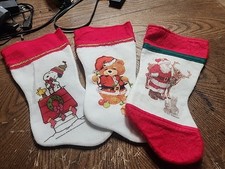 Lot Of 3 Vintage Christmas Stockings