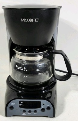 Mr.Coffee DRX5 4 Cup Programable Coffee Maker 650 Watts Sunbeam Black TESTED