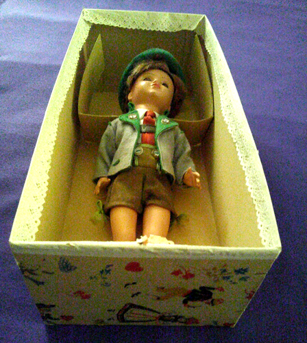 Gura Bavarian Boy German Doll Celluloid 13-in Traditional Clothing, original box - Picture 4 of 10