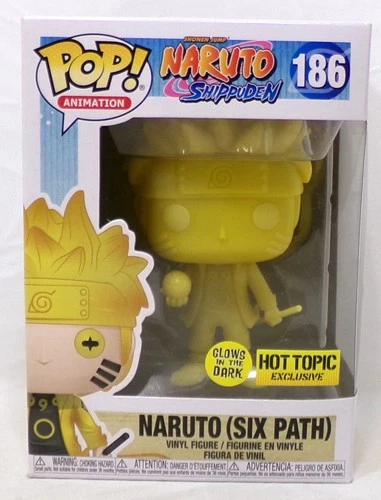 Funko Pop 2019 Animation Naruto Shippuden Hot Topic Glow 186 Naruto (Six Path)