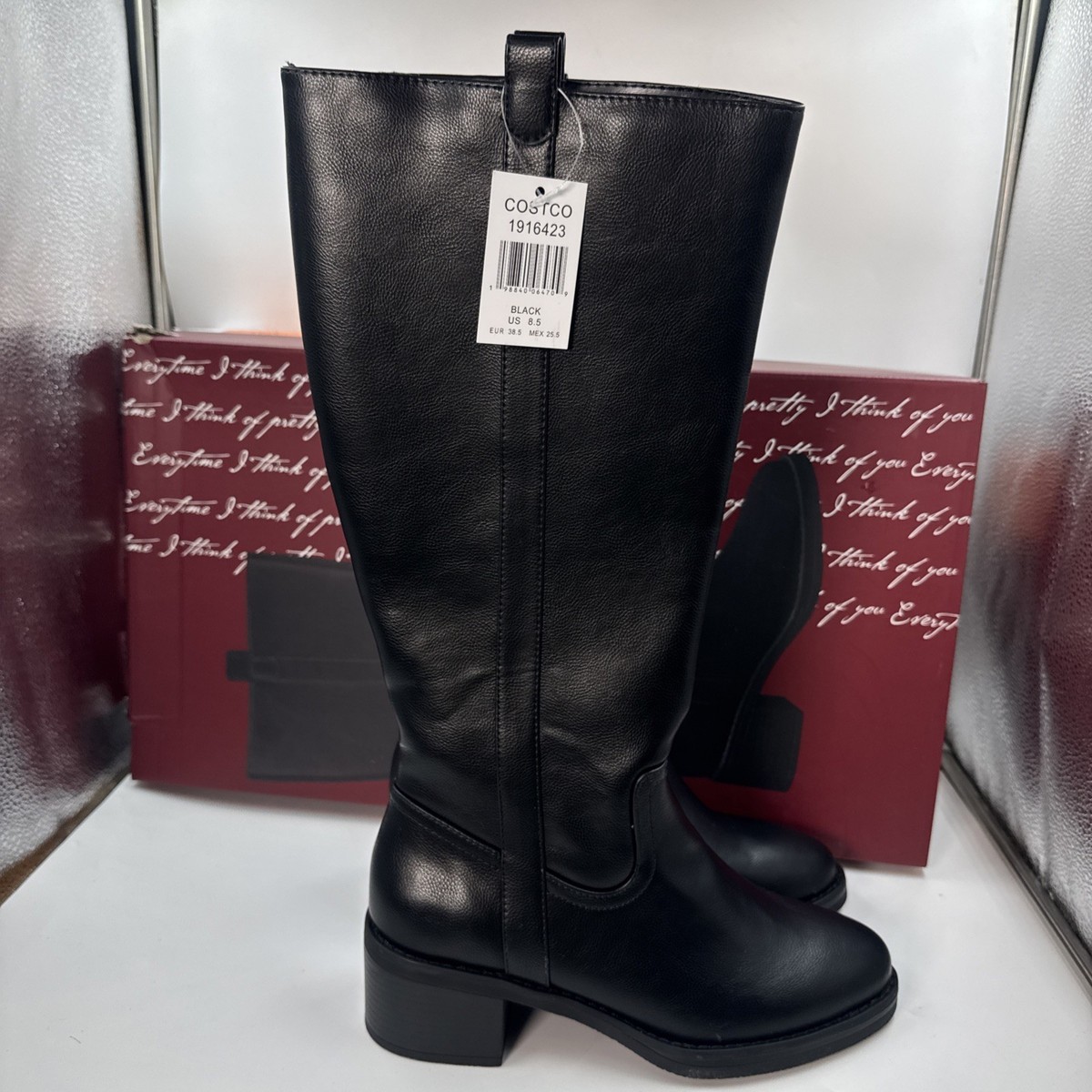 Kensie Naya B Women's Black Knee High Boots Size 8.5 Side Zip