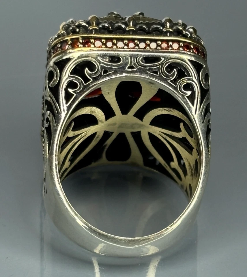 Turkish Handmade Ruby Ring: 925 Sterling Silver Men's Ring, Size 10 - Image 4 of 4