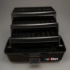 ArtBin Storage Box 3-Tier Trays Black Hard Plastic Art & Hobby Organizer