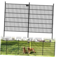 10 Panels No Dig Garden Fence with 10 Panels-24.2 ft L X 32 in H with Gate