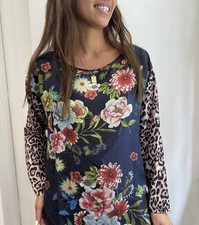 Johnny Was Women Floral Leo Blouse Advestia Size S 100% Linen Boho NWT