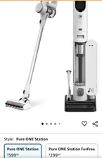 Tineco Pure ONE Station Cordless Vacuum Cleaner with 3L Auto Dust Base, White