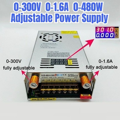 1.6A Adjustable DC Power Supply Current limiting Power Transformer 480W 300V New