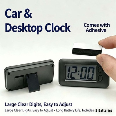 Mini Portable Stable Low-Power Battery-Powered Auto-Fit Car & Home Desktop Clock
