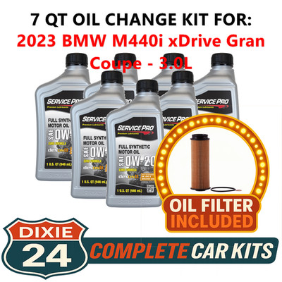 Fits: 2023 BMW M440i xDrive Gran Coupe 3.0L Synthetic Oil & Filter Kit (0W-20)