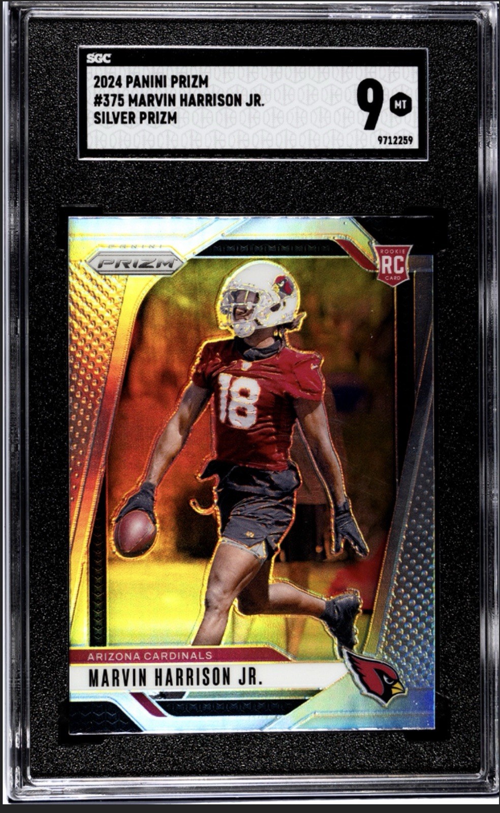 2024 Panini Prizm MARVIN HARRISON JR #375 Silver Prizm Rookie (RC) - SGC 9 MT