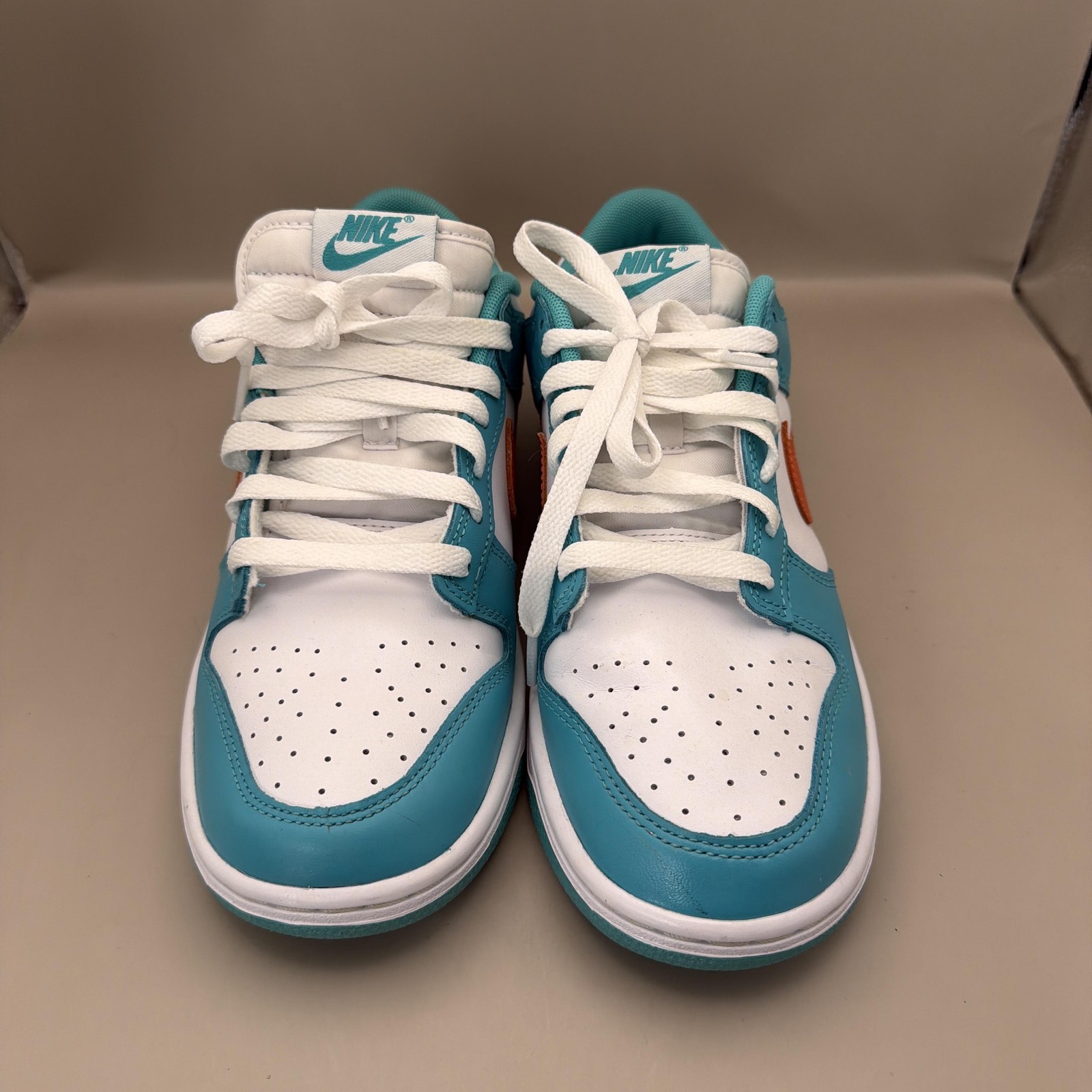 Nike Dunk Low Retro Shoes Mens Size 8.5 Teal Miami Dolphins Sneakers DV0833-107 thumbnail 3