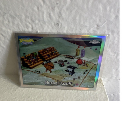 Topps SpongeBob 25th Anniversary Chrome Mussel Beach Refractor Card #60
