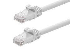 Flexboot Cat5e Ethernet Patch Cable RJ45 Stranded 350Mhz Wire 24AWG 1ft White