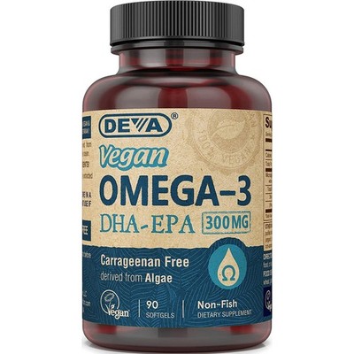 Deva Vegan Omega-3 Dha Epa Softgels 300 Mg