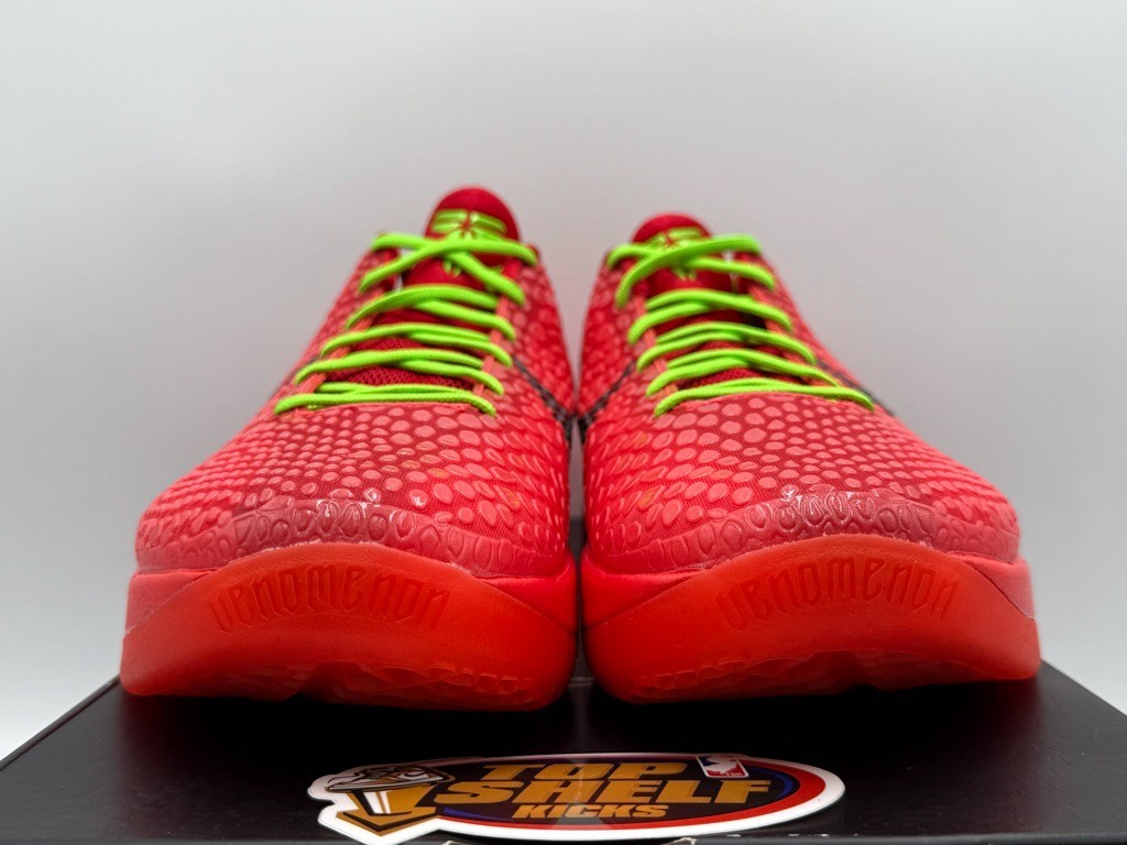 Nike Kobe 6 Protro Low Reverse Grinch Red Size 14 Authentic Used