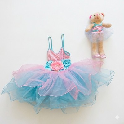 Weissman Ballet Tutu Costume Child S/M Pink Blue + Matching Bear Plush Set  Dance | eBay
