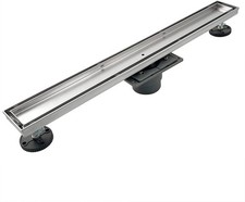 36-Inch Linear Shower Drain with Tile Insert Grate, Professional Brushed 304 ...