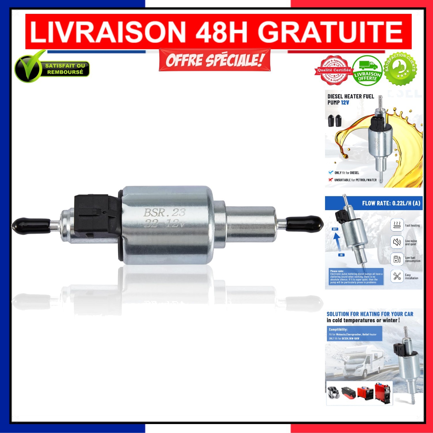 Pompe doseuse 12V Pindex pour chauffage diesel de van aménagé et camping-car