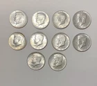 1964 J F Kennedy Half Dollars Lot of 10 90% Silver